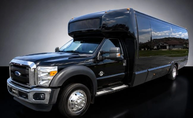 Black luxury mini coach for group transportation and special events