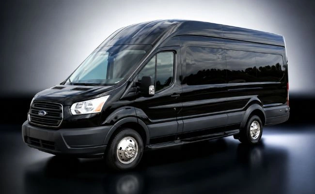 Black luxury passenger van for airport transfers and group transportation